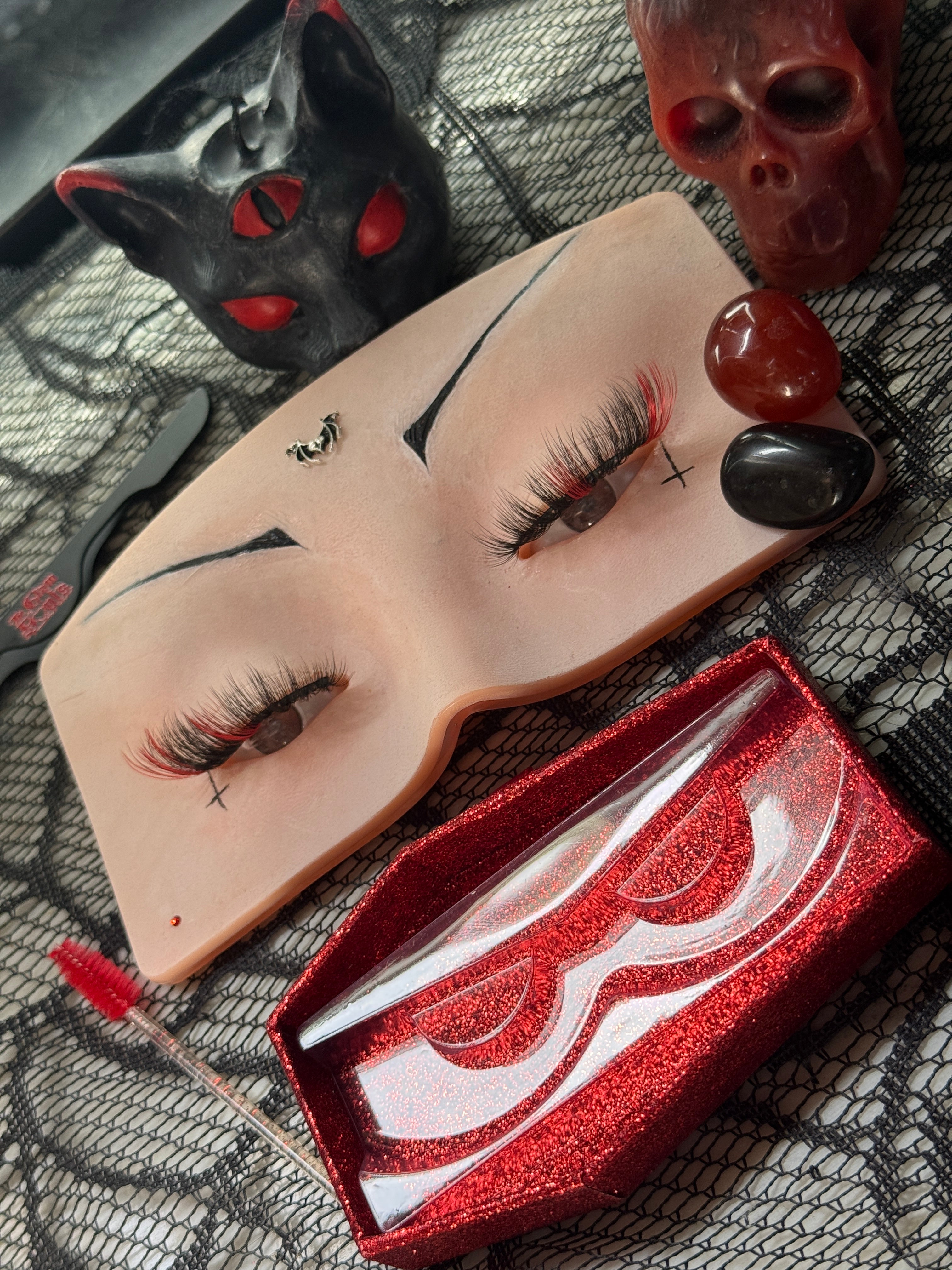 Blood Moon - Red + Black Strip Lashes