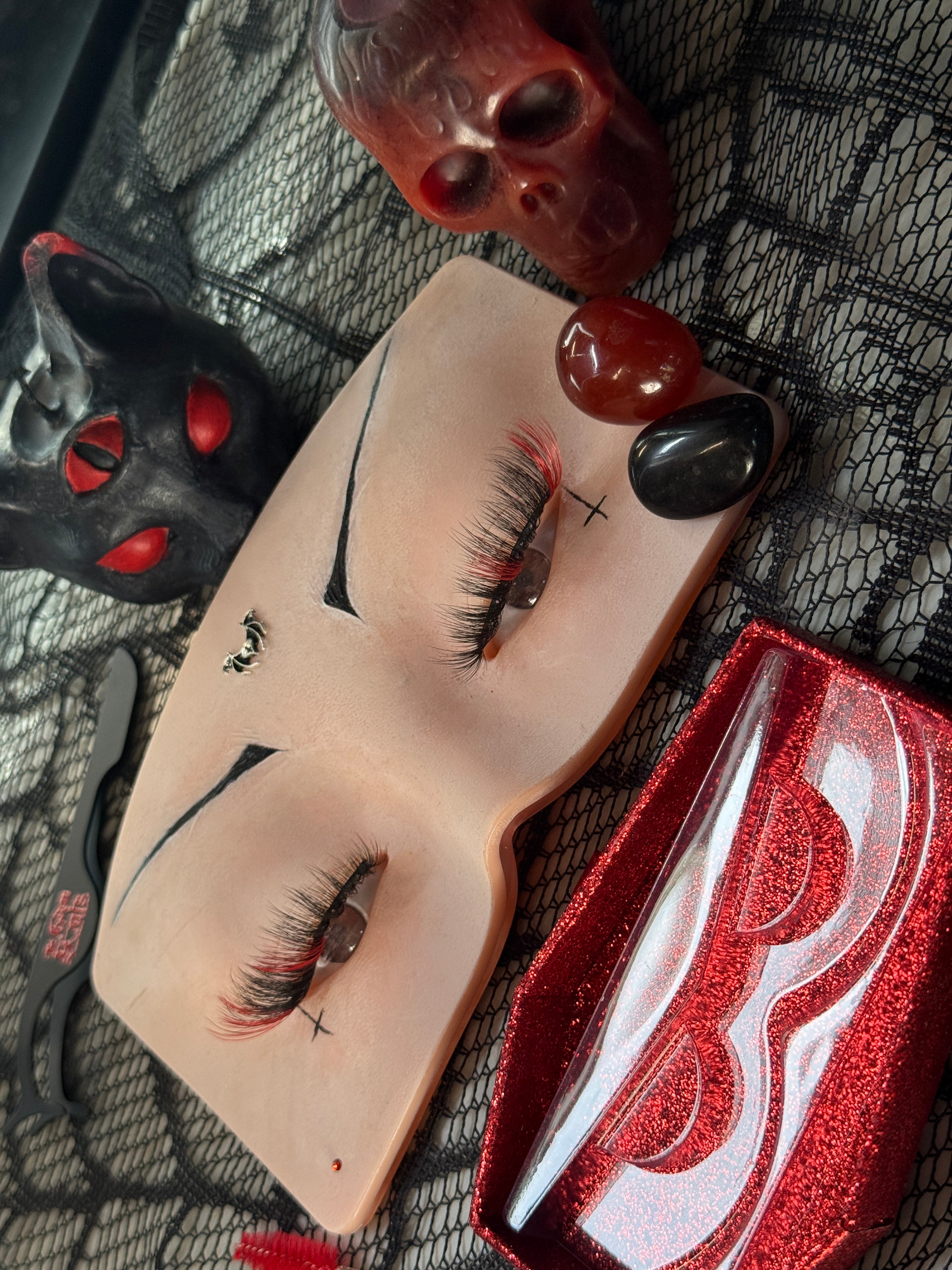 Blood Moon - Red + Black Strip Lashes